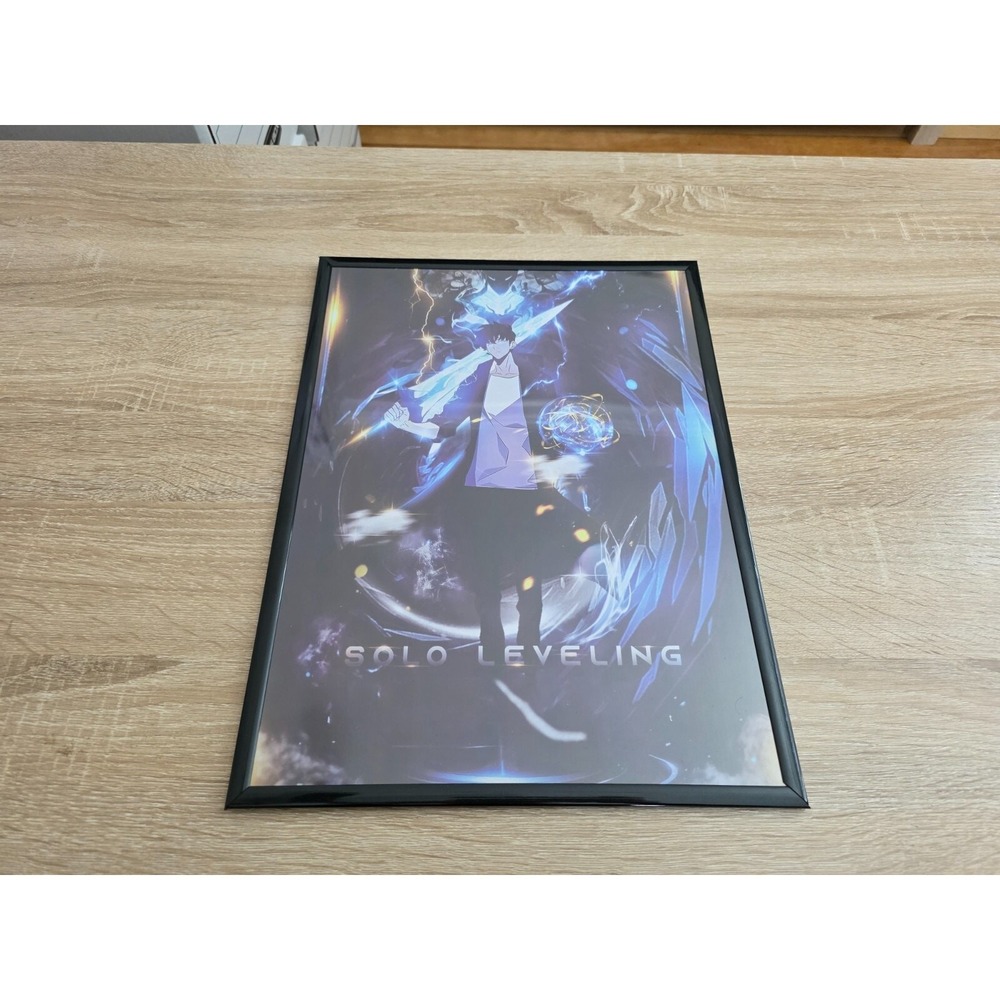 Solo Leveling Sung Jinwoo Framed Anime Poster Wall Art Black Frame